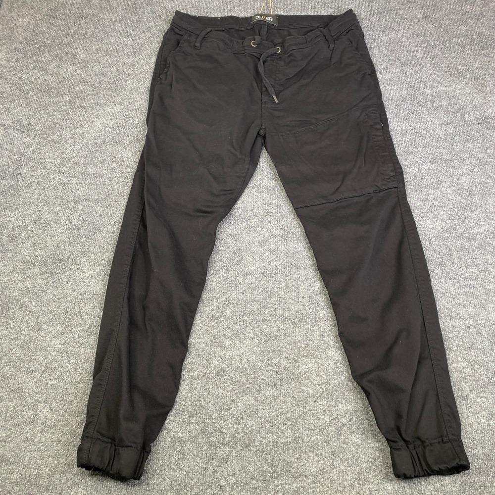DU/ER No Sweat Jogger Pants Mens 36x29 Black N2X Slim Fit Performance Trousers